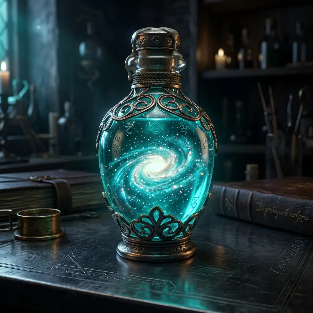 Glowing Aether Vial Illustration